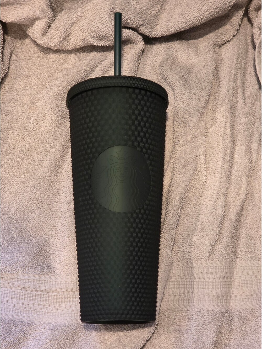 NEW Starbucks Matte Black Studded Tumbler with Straw